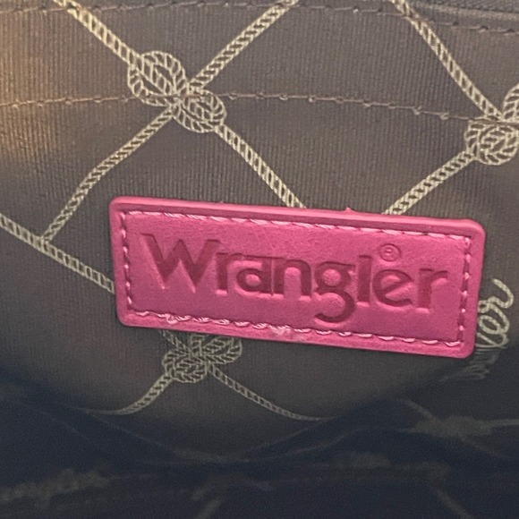 Wrangler Southwestern Print Hot Pink Canvas & PU Double Handle Tote Bag - Picture 9 of 12